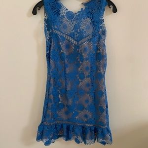 SAYLOR lace dress with nude underlay